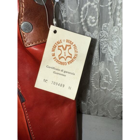 NWT WILSONS LEATHER Pelle Studio Red Leather Shoulder Bag Strap Zipper - Picture 2 of 13